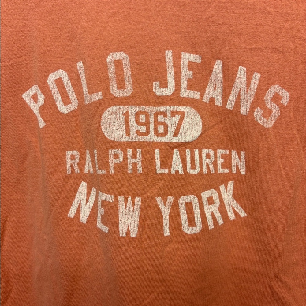 Polo Ralph Lauren women's pink cotton graphic t-shirt with a white ringer collar - Picture 4 of 7